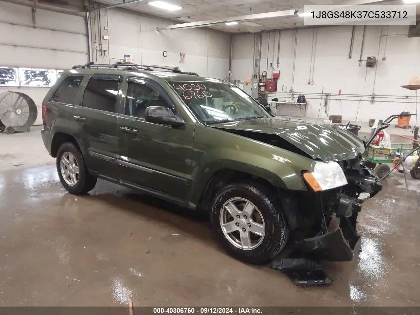 2007 Jeep Grand Cherokee Laredo VIN: 1J8GS48K37C533712 Lot: 40306760