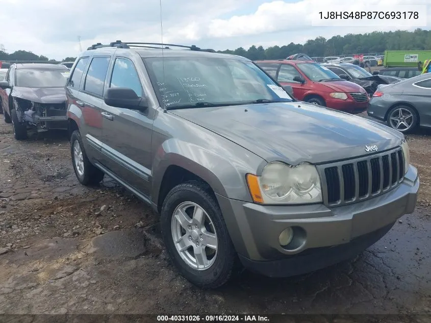 2007 Jeep Grand Cherokee Laredo VIN: 1J8HS48P87C693178 Lot: 40331026