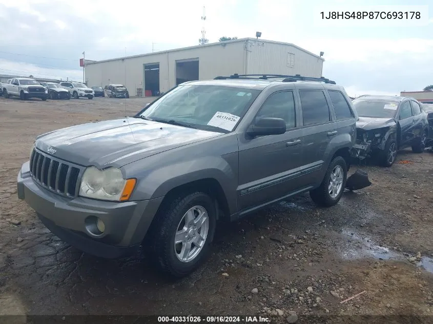 2007 Jeep Grand Cherokee Laredo VIN: 1J8HS48P87C693178 Lot: 40331026