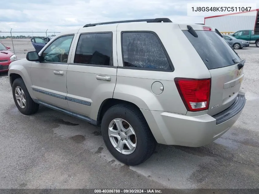 1J8GS48K57C511047 2007 Jeep Grand Cherokee Laredo