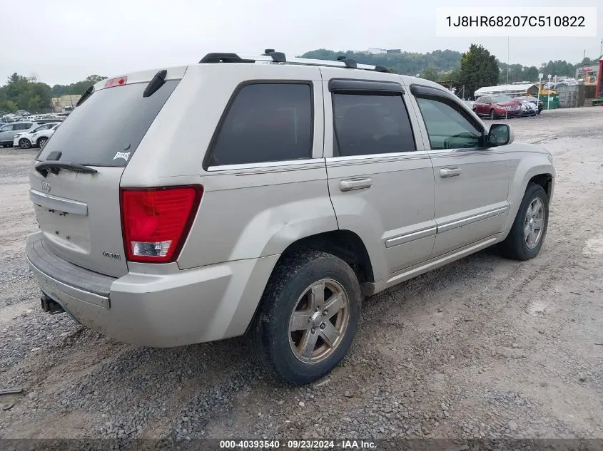 2007 Jeep Grand Cherokee Overland VIN: 1J8HR68207C510822 Lot: 40393540