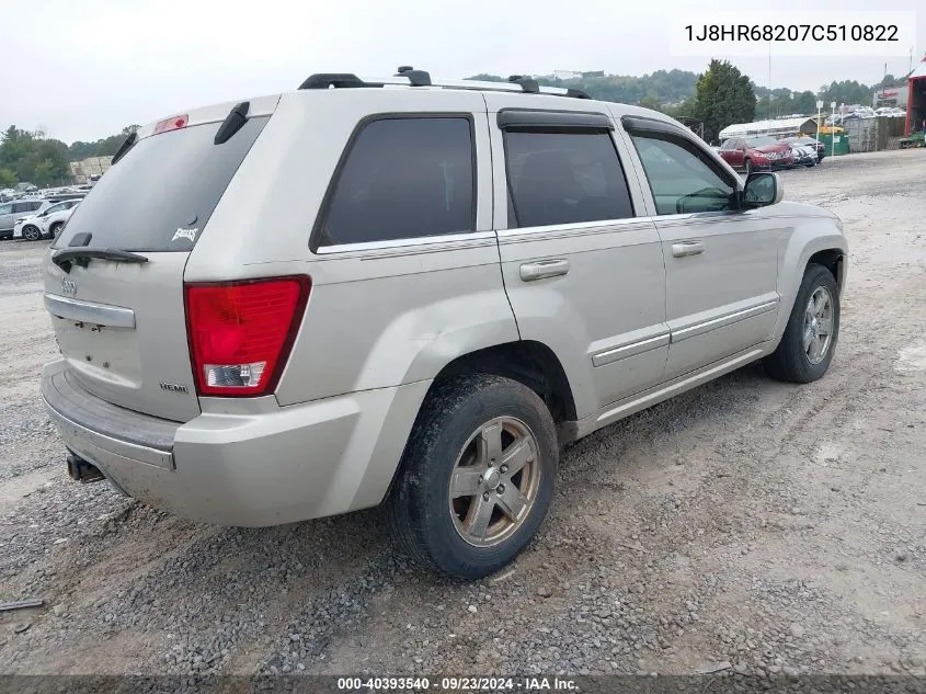 1J8HR68207C510822 2007 Jeep Grand Cherokee Overland