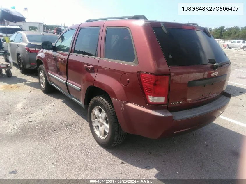 2007 Jeep Grand Cherokee Laredo VIN: 1J8GS48K27C606407 Lot: 40412591