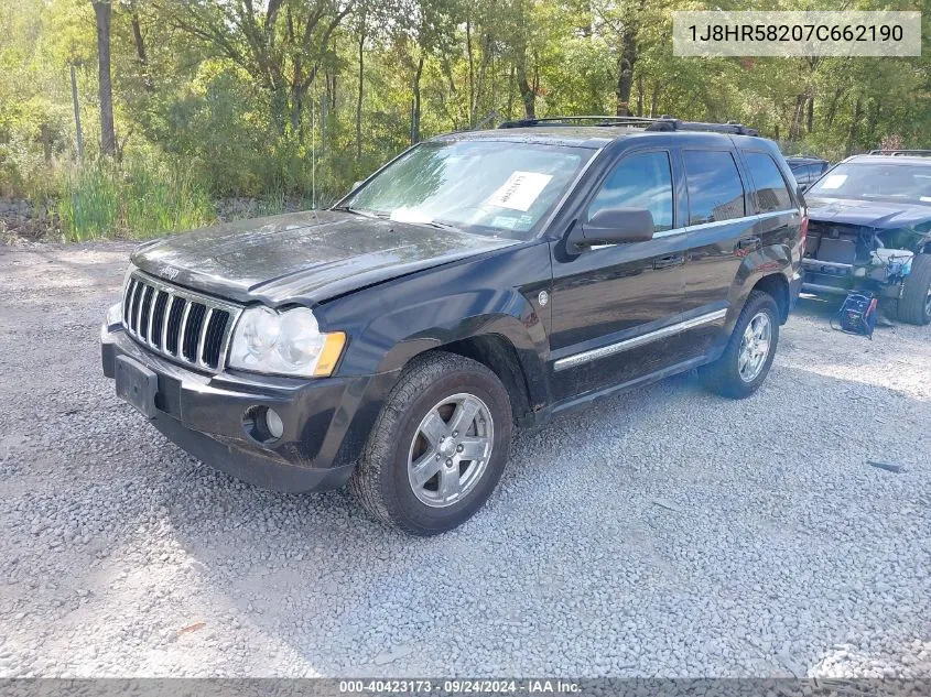 2007 Jeep Grand Cherokee Limited VIN: 1J8HR58207C662190 Lot: 40423173