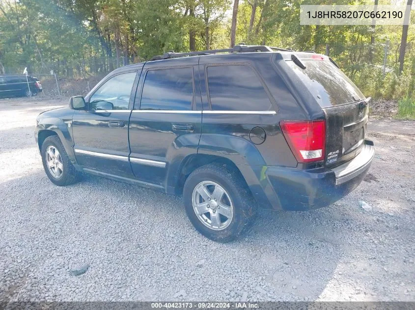 2007 Jeep Grand Cherokee Limited VIN: 1J8HR58207C662190 Lot: 40423173