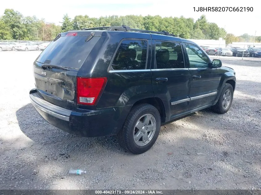 2007 Jeep Grand Cherokee Limited VIN: 1J8HR58207C662190 Lot: 40423173