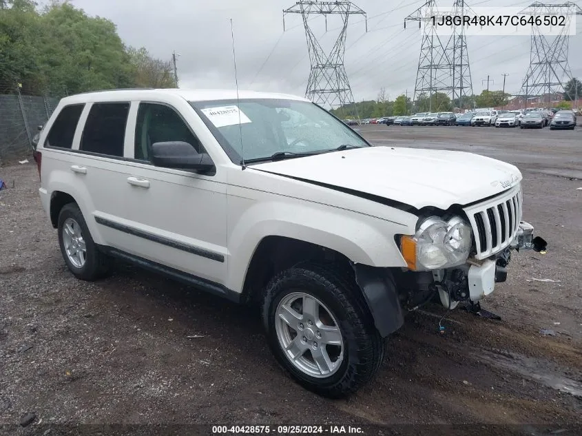 1J8GR48K47C646502 2007 Jeep Grand Cherokee Laredo