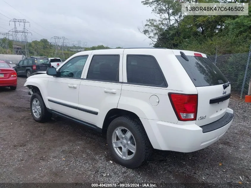 2007 Jeep Grand Cherokee Laredo VIN: 1J8GR48K47C646502 Lot: 40428575