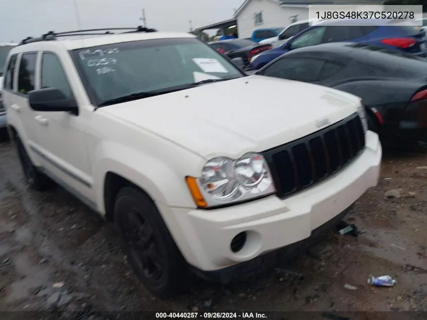 2007 Jeep Grand Cherokee Laredo VIN: 1J8GS48K37C520278 Lot: 40440257