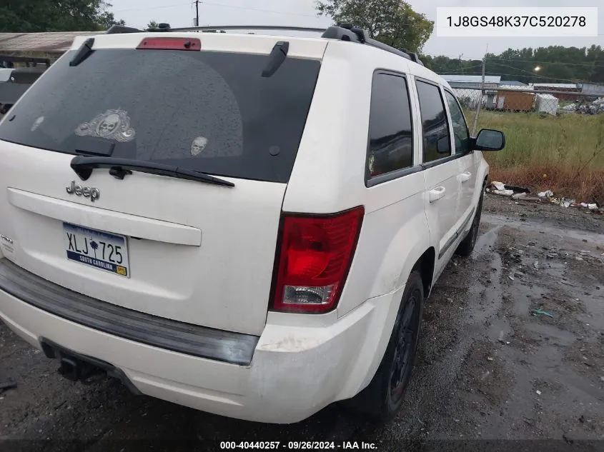 2007 Jeep Grand Cherokee Laredo VIN: 1J8GS48K37C520278 Lot: 40440257