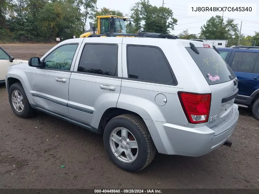 1J8GR48KX7C645340 2007 Jeep Grand Cherokee Laredo