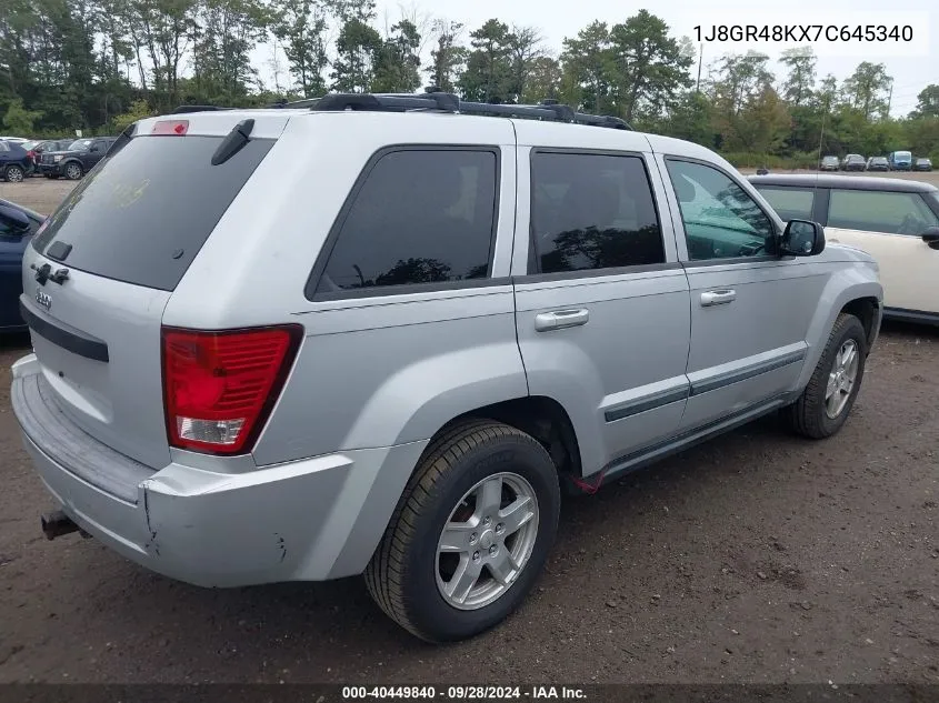 1J8GR48KX7C645340 2007 Jeep Grand Cherokee Laredo