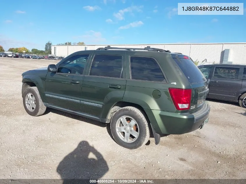 2007 Jeep Grand Cherokee Laredo/Columbia/Freedom VIN: 1J8GR48K87C644882 Lot: 40505254