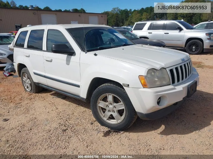 1J8GR48K87C605953 2007 Jeep Grand Cherokee Laredo/Columbia/Freedom