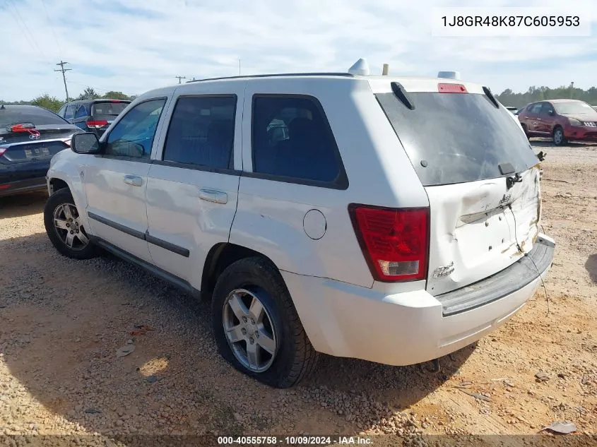 2007 Jeep Grand Cherokee Laredo/Columbia/Freedom VIN: 1J8GR48K87C605953 Lot: 40555758