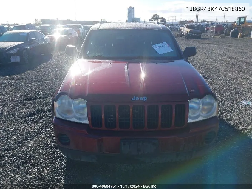 2007 Jeep Grand Cherokee Laredo VIN: 1J8GR48K47C518860 Lot: 40604761