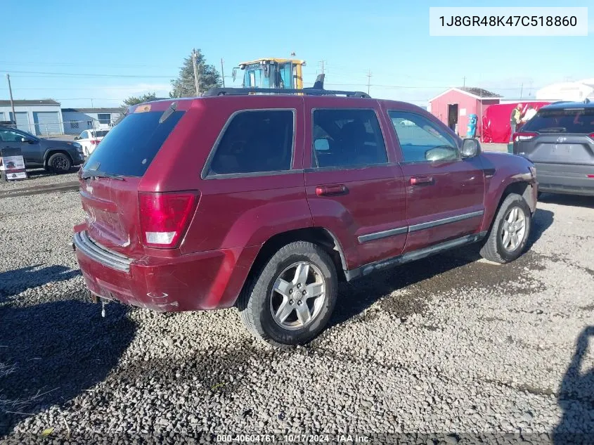 2007 Jeep Grand Cherokee Laredo VIN: 1J8GR48K47C518860 Lot: 40604761