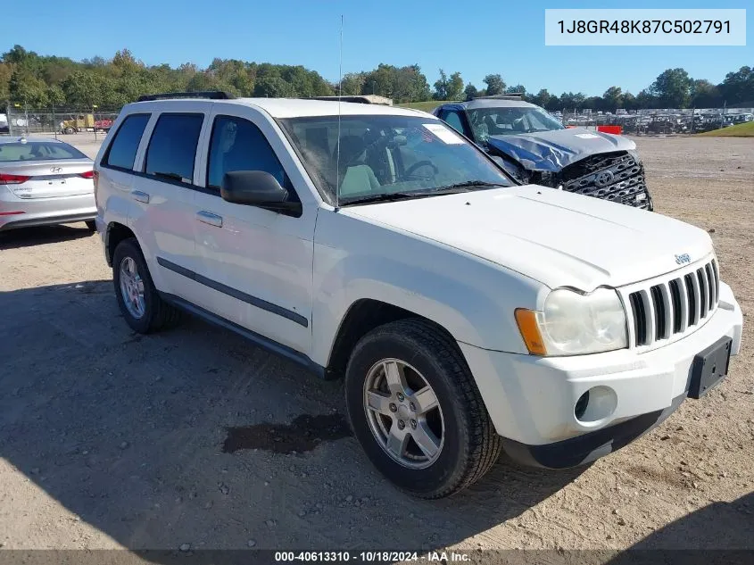 2007 Jeep Grand Cherokee Laredo VIN: 1J8GR48K87C502791 Lot: 40613310