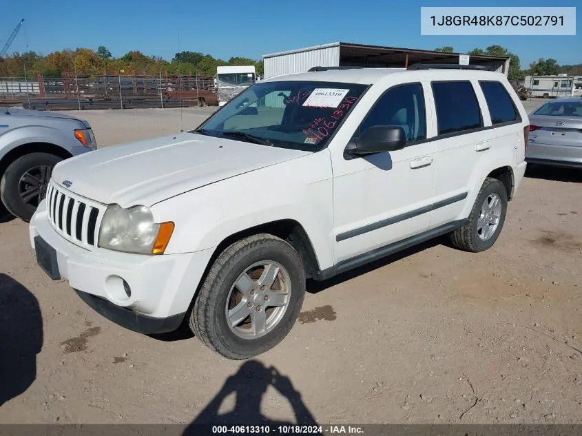 2007 Jeep Grand Cherokee Laredo VIN: 1J8GR48K87C502791 Lot: 40613310