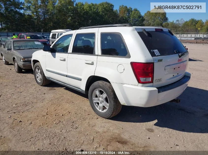 2007 Jeep Grand Cherokee Laredo VIN: 1J8GR48K87C502791 Lot: 40613310