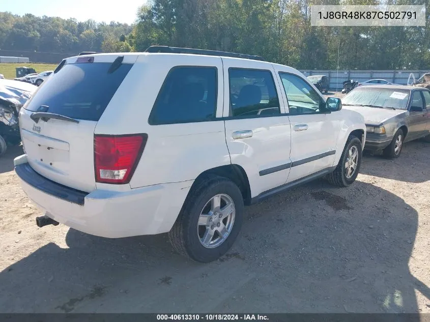 2007 Jeep Grand Cherokee Laredo VIN: 1J8GR48K87C502791 Lot: 40613310