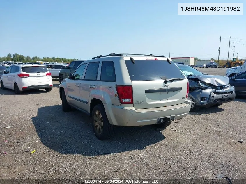 2008 Jeep Grand Cherokee Laredo VIN: 1J8HR48M48C191982 Lot: 12083414