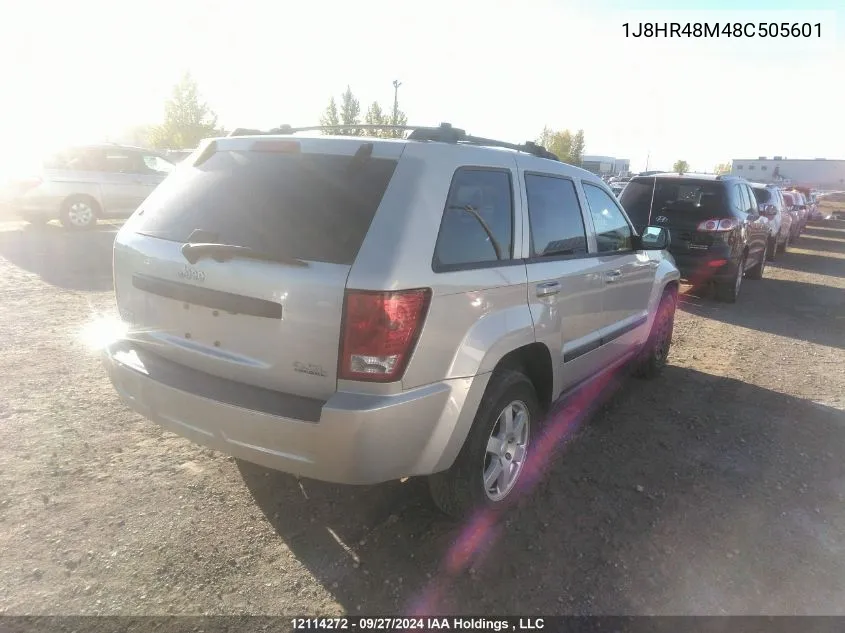 2008 Jeep Grand Cherokee Laredo VIN: 1J8HR48M48C505601 Lot: 12114272