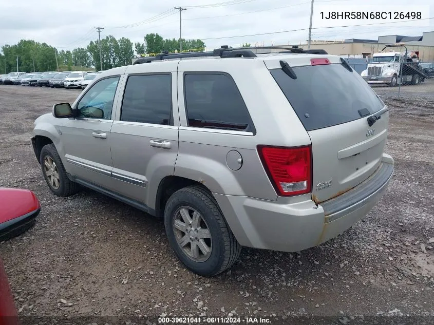 2008 Jeep Grand Cherokee Limited VIN: 1J8HR58N68C126498 Lot: 39621041