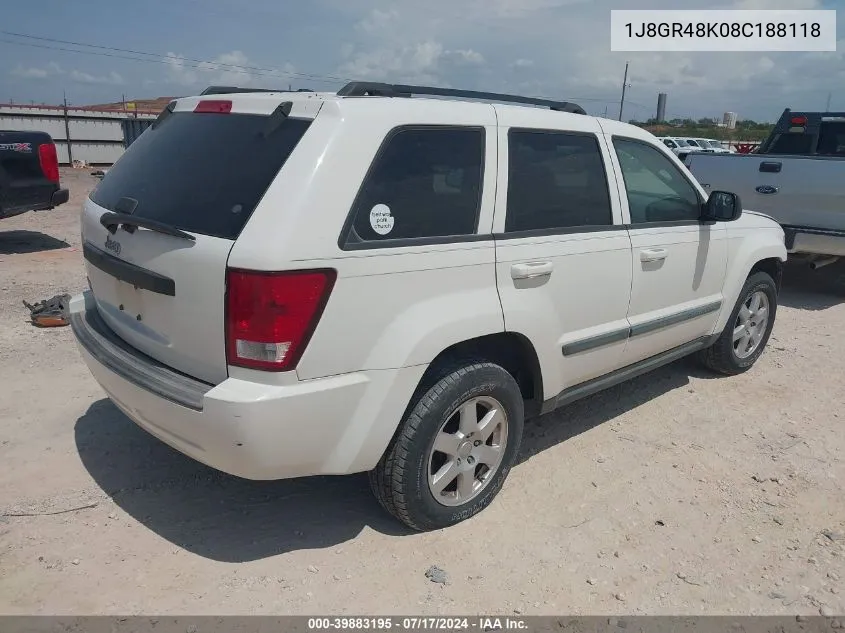 2008 Jeep Grand Cherokee Laredo VIN: 1J8GR48K08C188118 Lot: 39883195