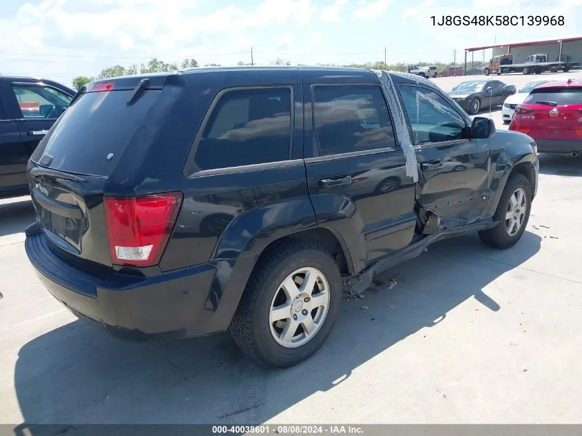 2008 Jeep Grand Cherokee Laredo VIN: 1J8GS48K58C139968 Lot: 40038601