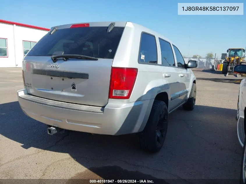 2008 Jeep Grand Cherokee Laredo VIN: 1J8GR48K58C137097 Lot: 40181947