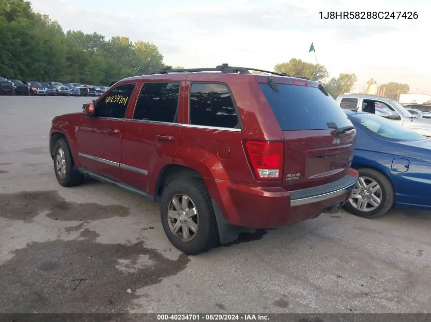 2008 Jeep Grand Cherokee Limited VIN: 1J8HR58288C247426 Lot: 40234701