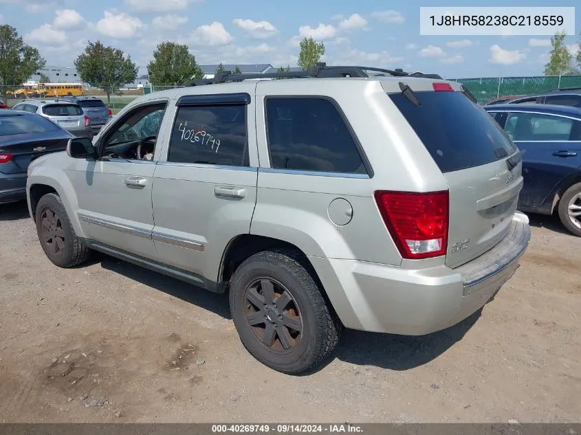 2008 Jeep Grand Cherokee Limited VIN: 1J8HR58238C218559 Lot: 40269749