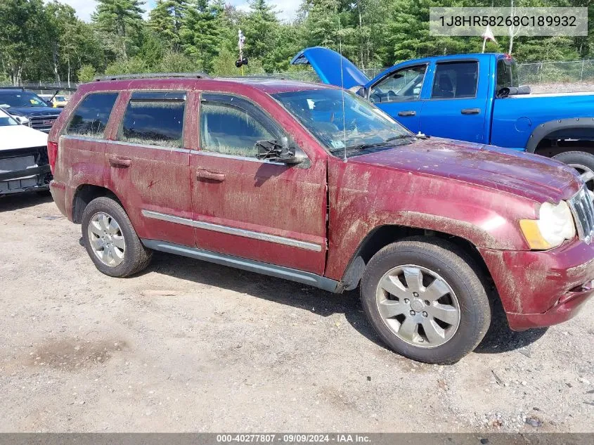 2008 Jeep Grand Cherokee Limited VIN: 1J8HR58268C189932 Lot: 40277807