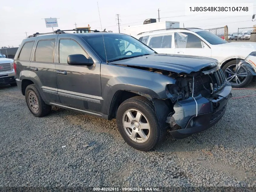 2008 Jeep Grand Cherokee Laredo VIN: 1J8GS48K38C104748 Lot: 40282613