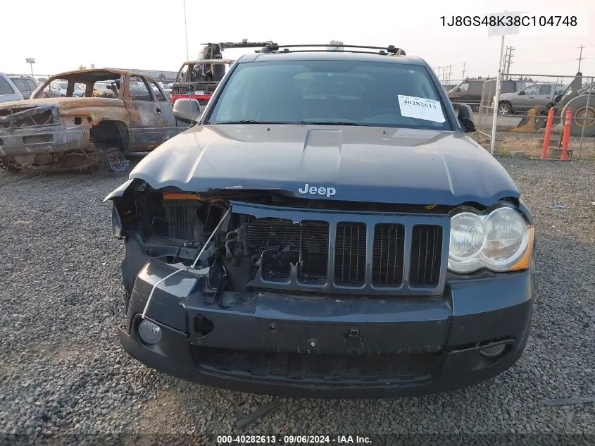 2008 Jeep Grand Cherokee Laredo VIN: 1J8GS48K38C104748 Lot: 40282613