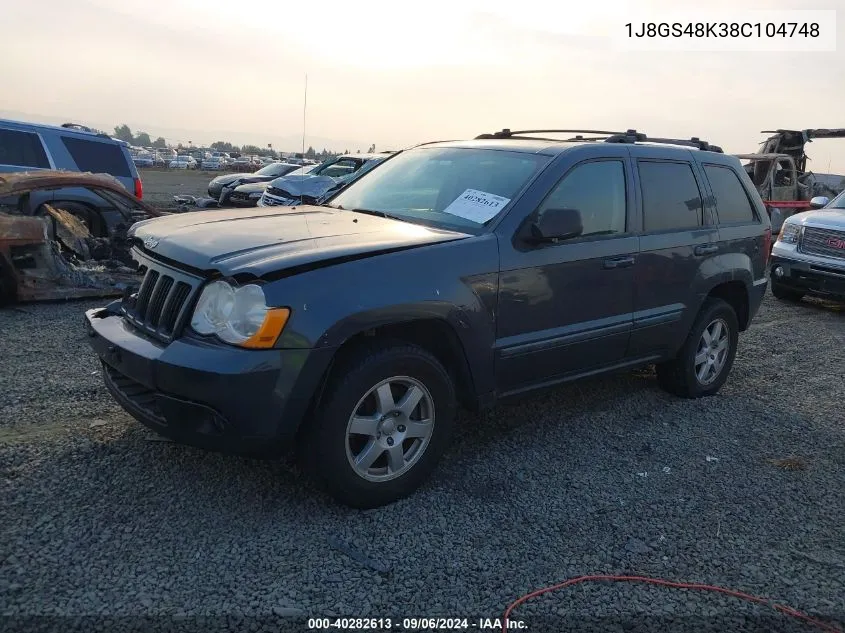 2008 Jeep Grand Cherokee Laredo VIN: 1J8GS48K38C104748 Lot: 40282613