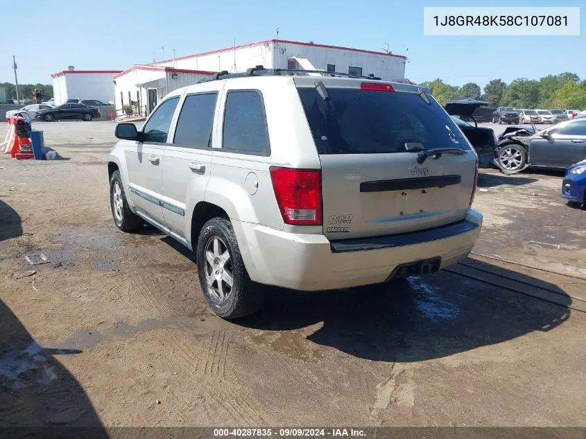 1J8GR48K58C107081 2008 Jeep Grand Cherokee Laredo