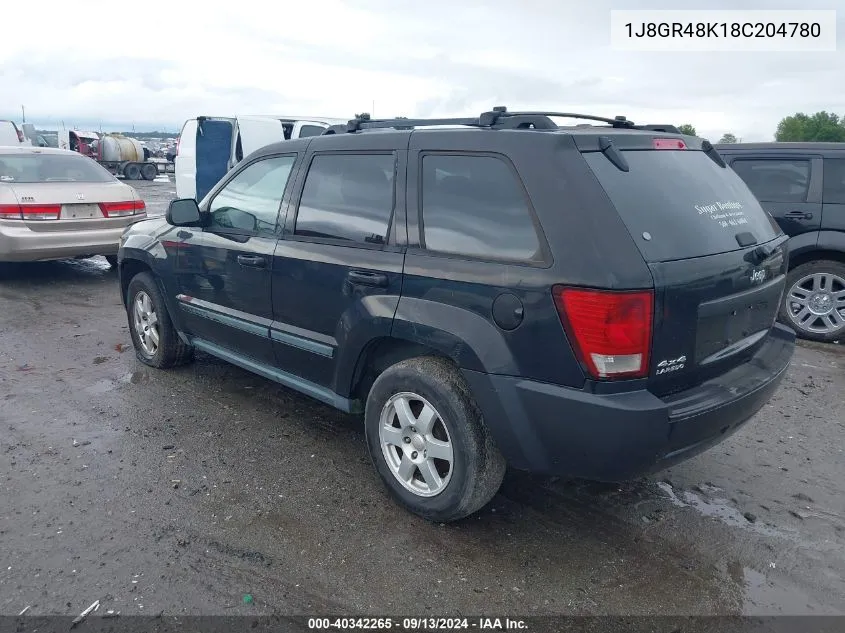 2008 Jeep Grand Cherokee Laredo VIN: 1J8GR48K18C204780 Lot: 40342265