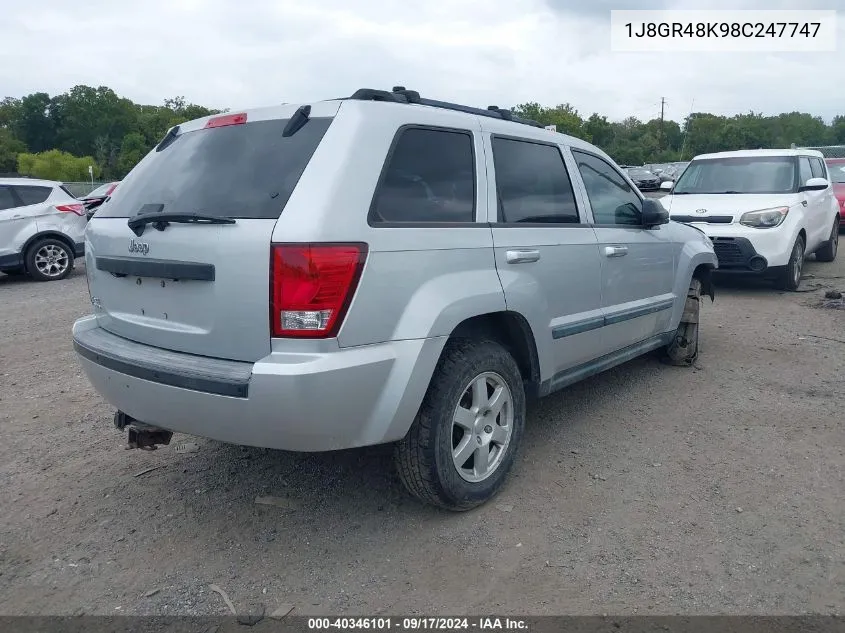 2008 Jeep Grand Cherokee Laredo VIN: 1J8GR48K98C247747 Lot: 40346101