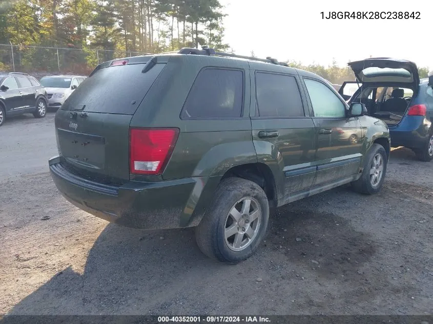 2008 Jeep Grand Cherokee Laredo VIN: 1J8GR48K28C238842 Lot: 40352001