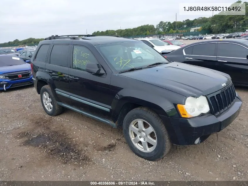 1J8GR48K58C116492 2008 Jeep Grand Cherokee Laredo