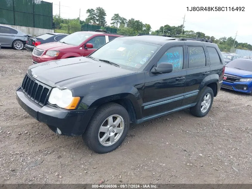 1J8GR48K58C116492 2008 Jeep Grand Cherokee Laredo