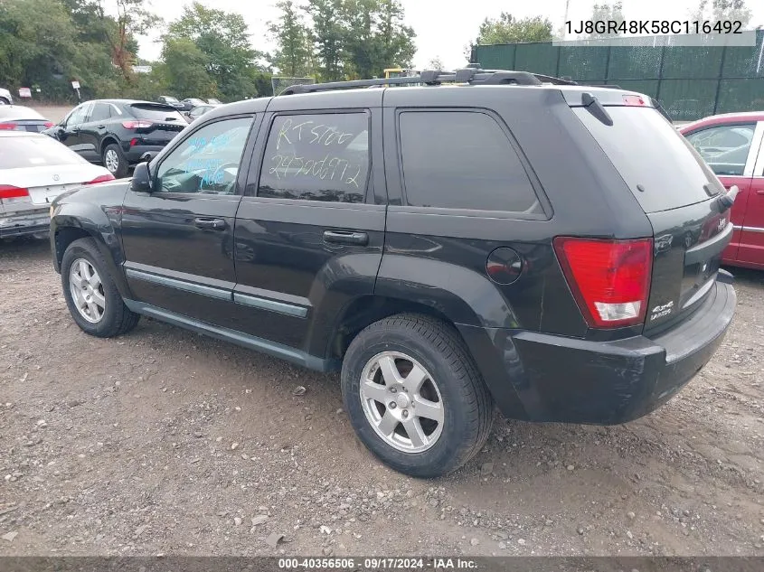 1J8GR48K58C116492 2008 Jeep Grand Cherokee Laredo