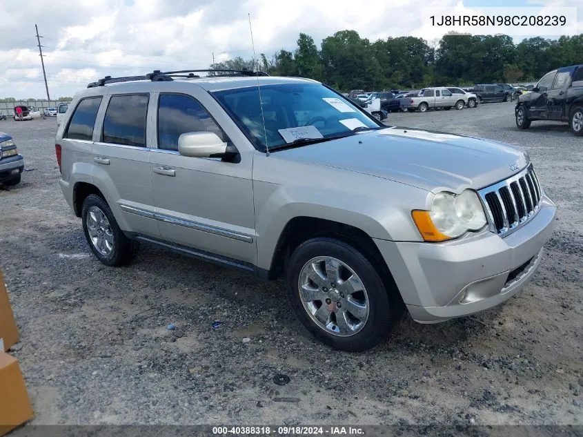 2008 Jeep Grand Cherokee Limited VIN: 1J8HR58N98C208239 Lot: 40388318