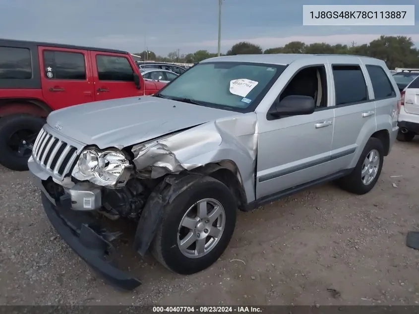 1J8GS48K78C113887 2008 Jeep Grand Cherokee Laredo