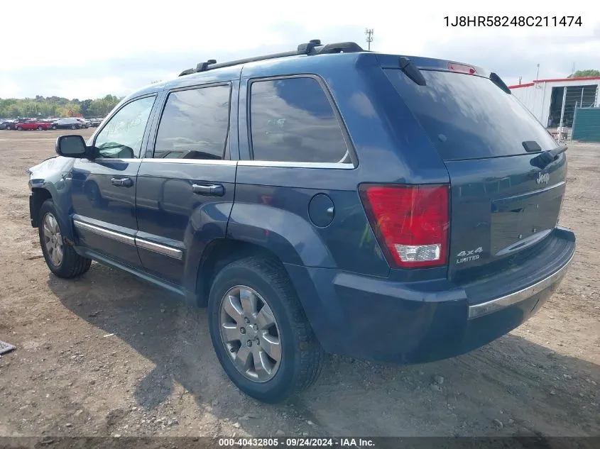 2008 Jeep Grand Cherokee Limited VIN: 1J8HR58248C211474 Lot: 40432805