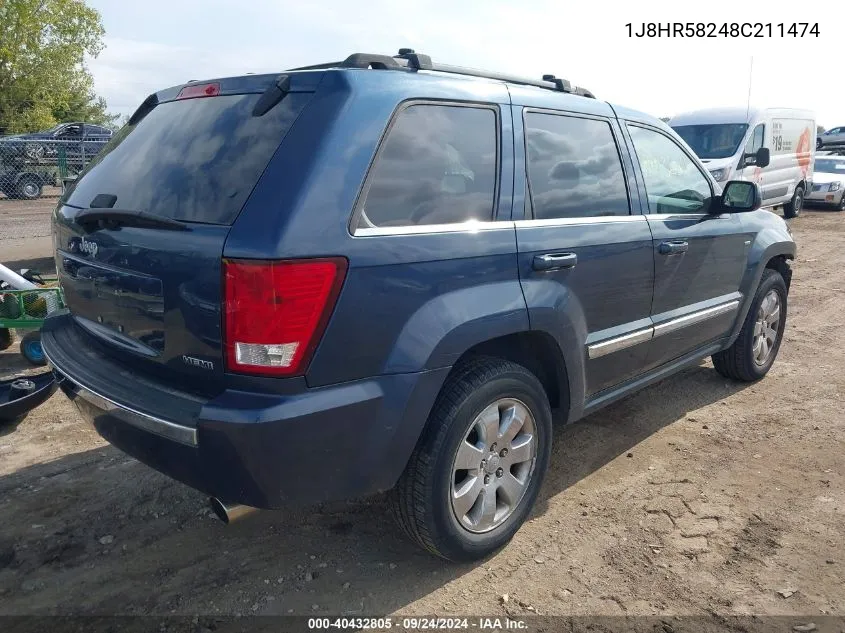 2008 Jeep Grand Cherokee Limited VIN: 1J8HR58248C211474 Lot: 40432805