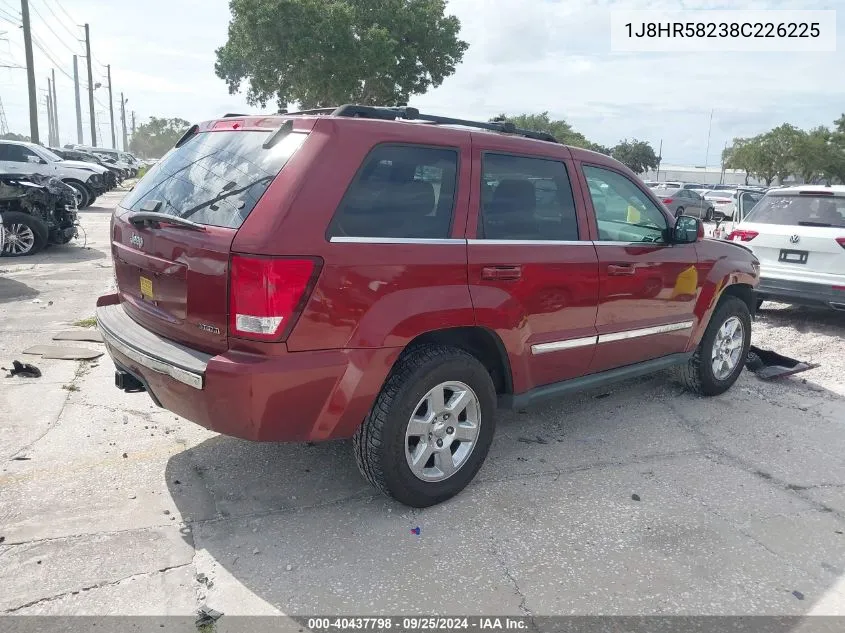 2008 Jeep Grand Cherokee Limited VIN: 1J8HR58238C226225 Lot: 40437798