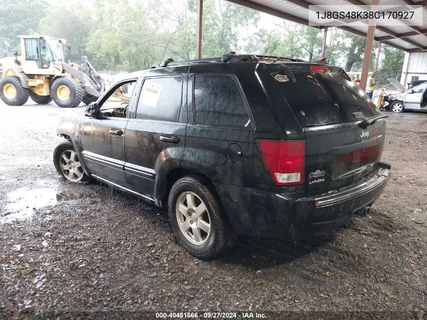 2008 Jeep Grand Cherokee Laredo VIN: 1J8GS48K38C170927 Lot: 40451566